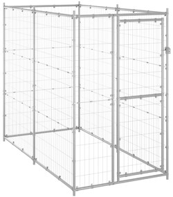 vidaXL Canil de exterior 110x220x180 cm aço galvanizado