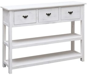 vidaXL Aparador 108x30x76 cm madeira paulownia maciça branco