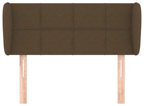 Cabeceira de cama c/ abas tecido 83x23x78/88cm castanho-escuro