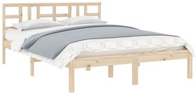Estrutura de cama 140x190 cm madeira maciça
