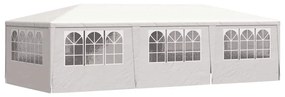 Tenda festas profissional + paredes laterais 4x9m 90g/m² branco