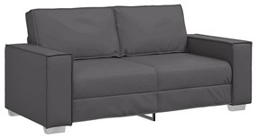 Sofá Loveseat vidaXL Cinza 140 cm em Couro Sintético