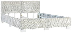 Estrutura de cama 140x200 cm vime genuíno cinzento
