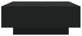 Mesa de centro com luzes LED 80x80x31 cm preto