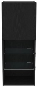 Armário de TV vidaXL com Luzes LED Carvalho Preto 40,5x30x102 cm