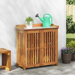 vidaXL Armário de Jardim com armazenamento com porta Castanho 78 x 36.5 x 78cm