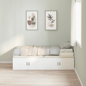 Estrutura de Cama com Armazenamento Branca 90x190 cm