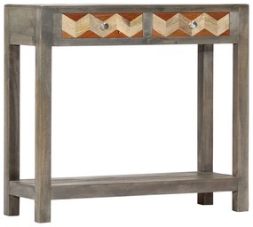 vidaXL Mesa consola 86x30x76 cm madeira de mangueira maciça cinzento