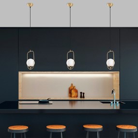Candeeiro Suspenso Skew – Dourado – 20x171x15 cm