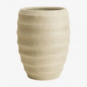 Vaso De Flores Exterior Em Cimento Gabe Ø30 Cm - ↑45 Cm & Off-white - Sklum