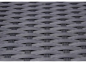5 pcs conjunto jantar exterior com almofadões vime PE preto