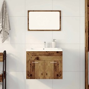 vidaXL 2 pcs conj. móveis casa banho derivados madeira madeira velha
