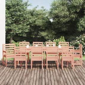 11 pcs conj. jantar p/ jardim madeira de douglas maciça