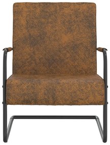 325734 vidaXL Cantilever Chair Brown Fabric