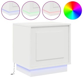 Cômodas de Canto com Luzes LED 2 pcs Brancas 44x34,5x45 cm