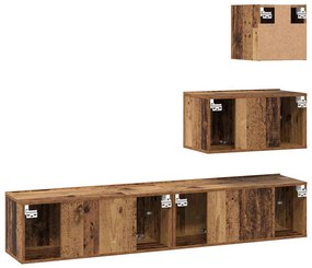 Conjunto de móvel de TV 4 pcs Madeira antiga 80 x 30 x 30 cm