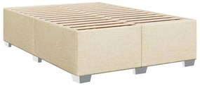 Estrutura de cama sem colchão 160x200 cm tecido cor creme