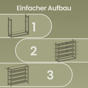 Sapateira com 4 níveis de grelha 30 x 100 x 92,5 cm e superfície espaçosa para bolsas, área de entrada cinza-preto