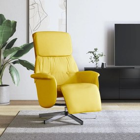 356665 vidaXL Cadeira reclinável com apoio de pés tecido amarelo-claro