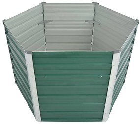 Canteiro elevado jardim aço galvanizado 129x129x77 cm verde