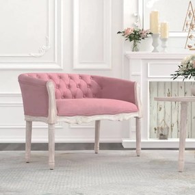 Banco 98x56x69 cm veludo rosa