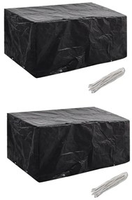 Conjunto capas p/ mobiliário jardim 2 pcs 8 ilhós 180x140 cm