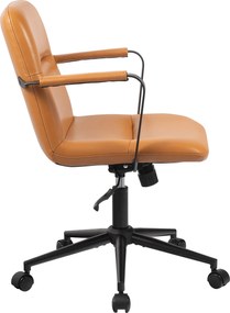 Cadeira de Escritório Hilda Couro Genuíno Castanho