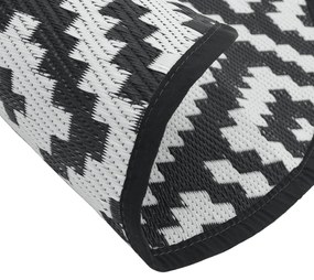 Tapete de exterior Ø160 cm ARAKIL PP branco e preto