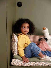 Jeans mom com bordados, para bebé stone