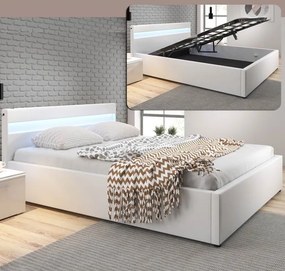 Cama Hidráulica com Arrumação "Adal" - 180x200cm - Branco - Com Estrad