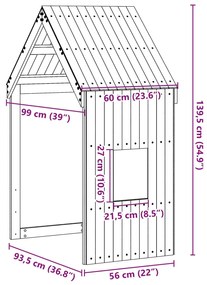 Telhado cama infantil 60x99x139,5 cm pinho maciço castanho-mel
