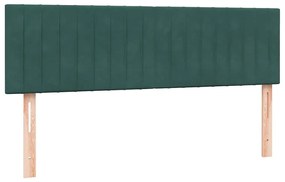 Box Cama primavera com Colchão Verde Escuro 140x210 cm Veludo
