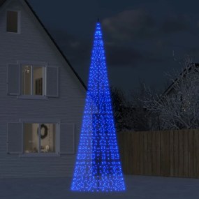 Árvore de Natal LED no mastro 1534 LEDs Azul 500 cm