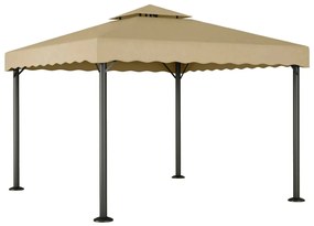 Gazebo 3x3 m alumínio e aço cinzento-acastanhado