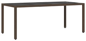 Conjunto de Jantar para Jardim 9 pcs Castanho 190 x 90 x 75 cm