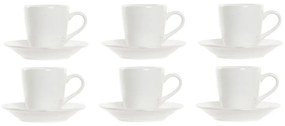 Conjunto de Chávenas de Café Dkd Home Decor Branco Grés (90 Ml)