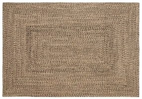 vidaXL Tapete Natural e preto 140 x 200 cm Juta