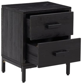 Mesas de cabeceira 2 pcs 36x30x45 cm madeira pinho maciça preto