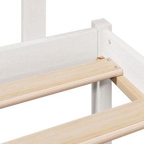 Cama com estante sem colchão 90x190 cm pinho maciço branco