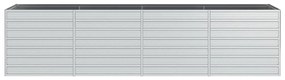 Canteiro elevado de jardim 320x80x77cm aço galvanizado prateado