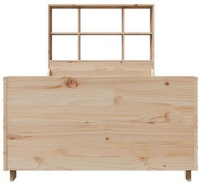 Cama com estante sem colchão 75x190 cm madeira maciça