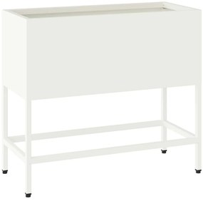 Jardineira Elevada vidaXL 60x26x45 cm Aço Branco