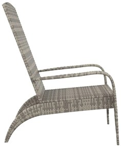Cadeira de jardim Adirondack vime PE cinzento