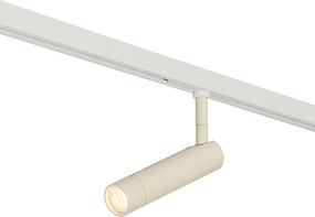 Foco Moderno Bege com Branco para Sistema de Trilho Monofásico - Slimline Uzzy