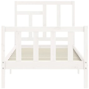 Cama sem colchão 90x200 cm madeira de pinho maciça branco