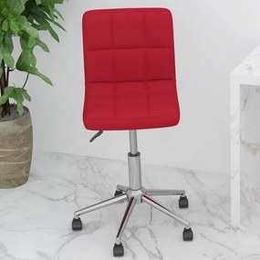 vidaXL Cadeira de escritório giratória tecido vermelho tinto