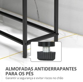 Toalheiro de Pé de 2 Níveis Toalheiro Casa de Banho com 2 Barras e Estrutura de Metal 66x20x110 cm Preto