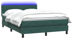 Box Cama primavera com Colchão Verde Escuro 140x210 cm Veludo