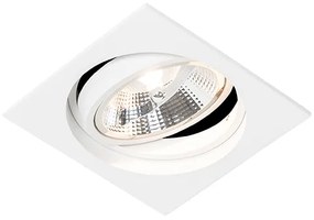 Foco embutido quadrado branco ajustável - Chuck 111 Moderno