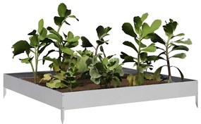 Canteiro elevado de jardim 100x100x18,5 cm aço galvanizado